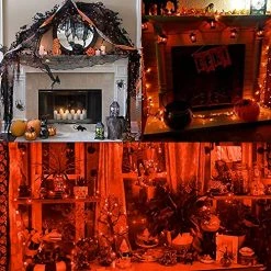 FUNPENY 240 LED Halloween String Lights, 78 FT Waterproof Black Wire Fairy Lights Plug In, 8 Lighting Modes For Halloween Thanksgiving Indoor Outdoor Garden Party Decorations (Orange) -Funpeny Shop 61twUNa9HpL