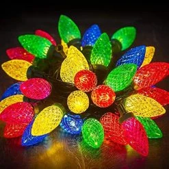 FUNPENY C9 Christmas String Lights, 50 LED 33ft Outdoor Fairy Lights Extendable Green Wire String Lights For Patio Xmas Tree Wedding Party House Decoration (White) -Funpeny Shop 61upQXC8J2L. AC