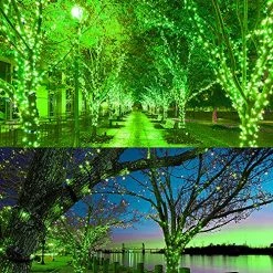 FUNPENY 85 FT 240 LED St. Patrick's Day String Lights, Waterproof Extendable Green Wire Fairy String Lights Plug In, 8 Modes Christmas Indoor Outdoor Yard Garden Wedding Party Decorations (Green) -Funpeny Shop 61wIYw6Jx L