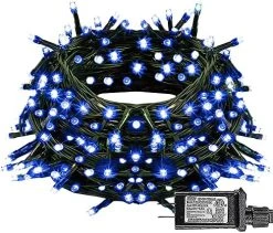 FUNPENY 85 FT 240 LED Blue Christmas Lights, Waterproof Extendable Green Wire Fairy String Lights Plug In, 8 Lighting Modes For Christmas Indoor Outdoor Yard Garden Wedding Party Decorations 29 FUNPENY 85 FT 240 LED Blue Christmas Lights, Waterproof Extendable Green Wire Fairy String Lights Plug In, 8 Lighting Modes For Christmas Indoor Outdoor Yard Garden Wedding Party Decorations -Funpeny Shop 61yEC5XFMpL. AC 1