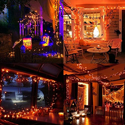 FUNPENY 50 LED Halloween Lights, 16 FT Mini String Light With 8 Modes, Waterproof Tree Lights For Outdoor Indoor Patio Garden Party Wedding Halloween Decorations (Orange, 2) 6 FUNPENY 50 LED Halloween Lights, 16 FT Mini String Light With 8 Modes, Waterproof Tree Lights For Outdoor Indoor Patio Garden Party Wedding Halloween Decorations (Orange, 2) - Image 6