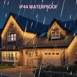 FUNPENY Icicle Lights With Star, Outdoor Dripping Christmas Light With Star, 360 LED 8 Modes Clear Wire Curtain Lights 60 Drops, Indoor Xmas Holiday Wedding Party Decoration, Warm White -Funpeny Shop 61zBMfRR3bL